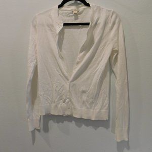 J. Crew White XS Long-Sleeved Button Front Cardigan. Women's Size XS